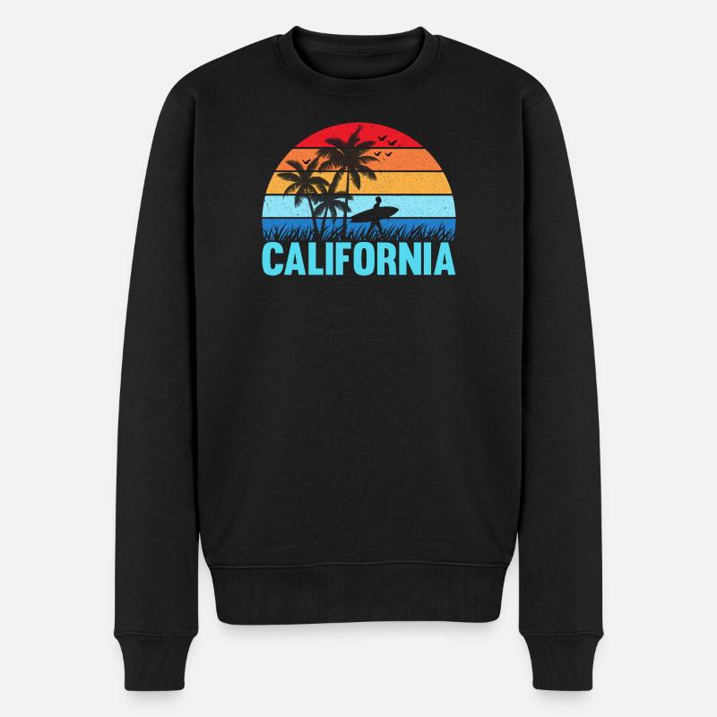 California - Männer Premium Bio Pullover - Schwarz