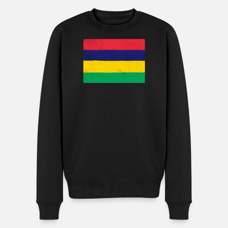 Drapeau de l’île Maurice - Pull Premium bio Homme - noir