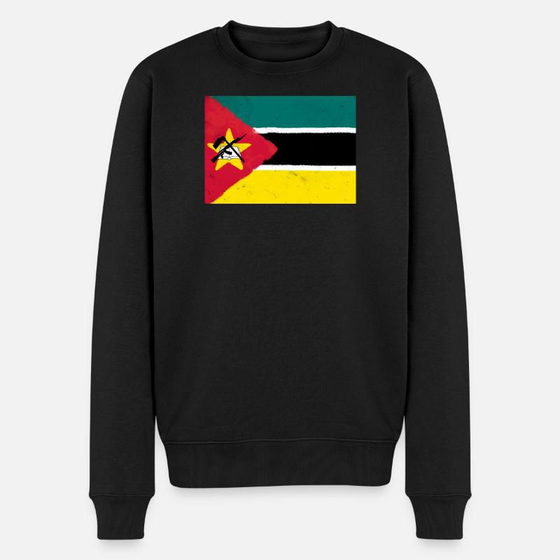 Flagge von Mosambik - Männer Premium Bio Pullover - Schwarz