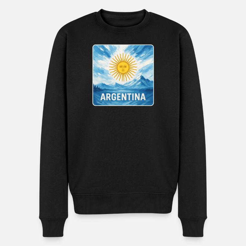 Argentinien Nationalfarben Design - Männer Premium Bio Pullover - Schwarz