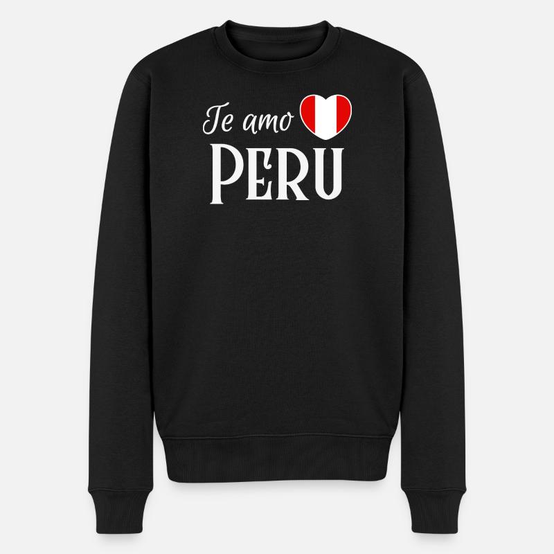 Je t’aime Pérou, fierté péruvienne - Pull Premium bio Homme - noir