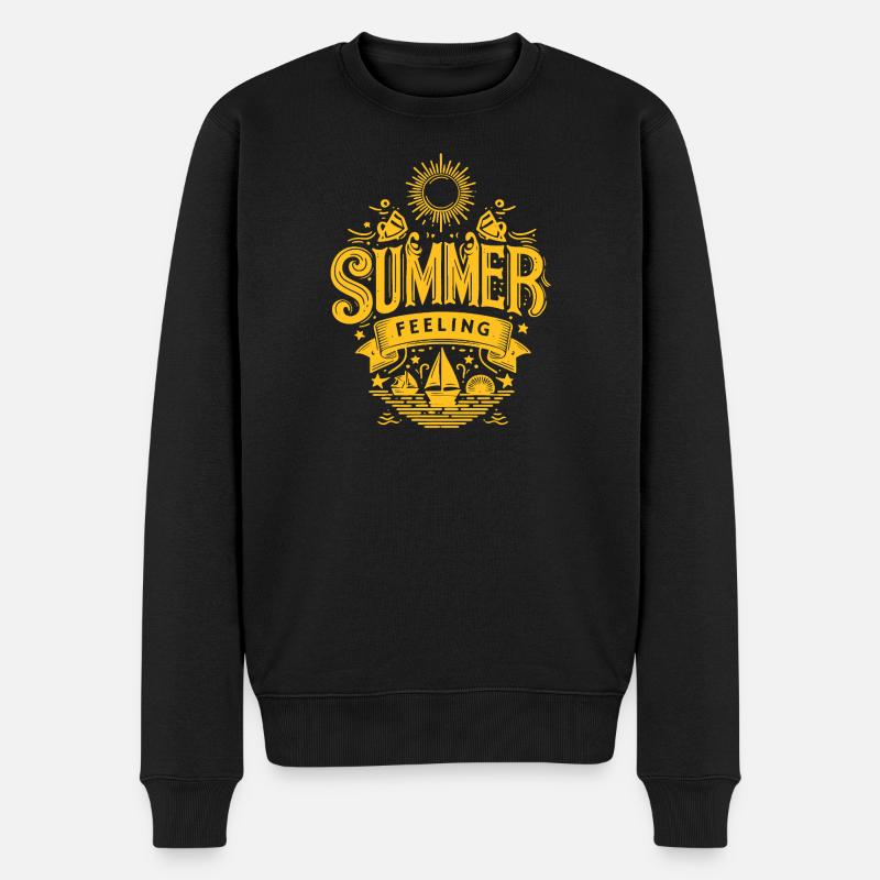 ÉTÉ Sensation jaune Graphique - Pull Premium bio Homme - noir