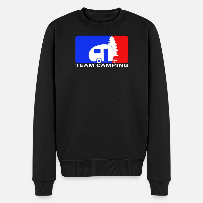 Team Camping - Männer Premium Bio Pullover - Schwarz