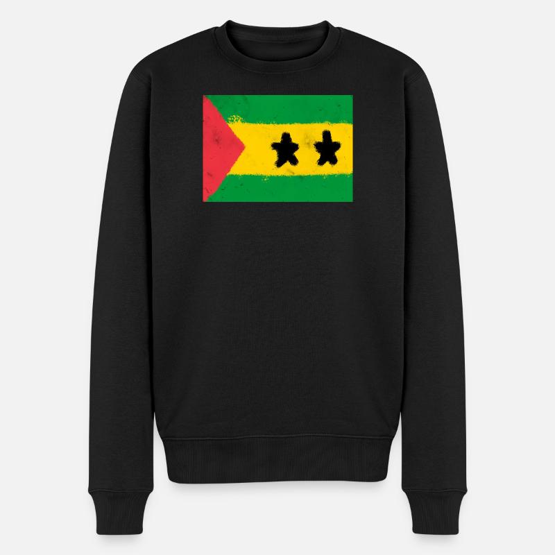 Drapeau de São Tomé-et-Príncipe - Pull Premium bio Homme - noir