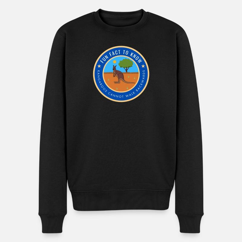 Kangaroos cannot walk backwards - Men's Premium Organic Jumper - black