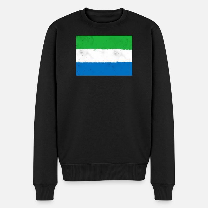 Flagge von Sierra Leone - Männer Premium Bio Pullover - Schwarz