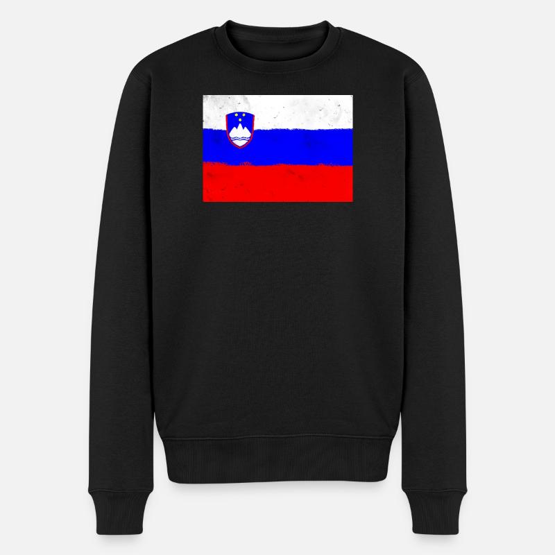 Flagge von Slowenien - Männer Premium Bio Pullover - Schwarz
