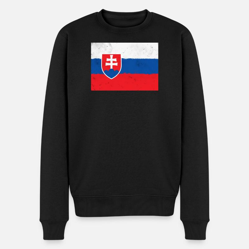 Flagge der Slowakei - Männer Premium Bio Pullover - Schwarz