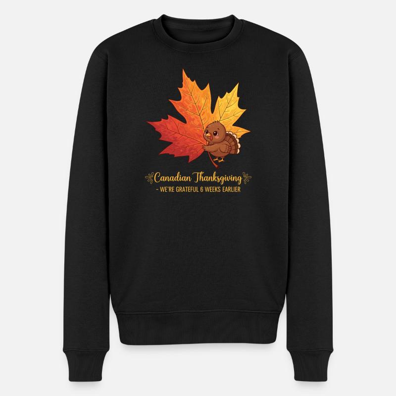 Grateful Canadian - Männer Premium Bio Pullover - Schwarz