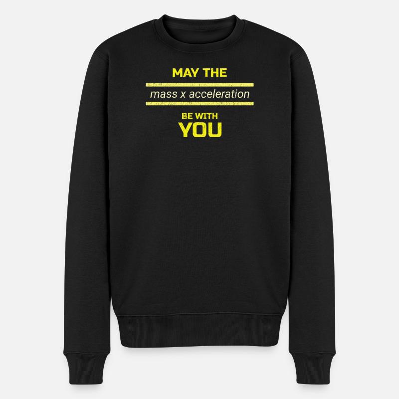 Die Macht ist stark mit der Physik - Männer Premium Bio Pullover - Schwarz