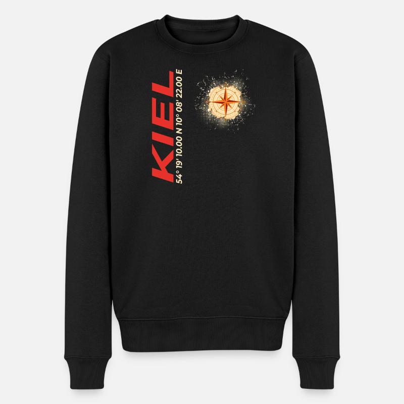 Kiel - Männer Premium Bio Pullover - Schwarz