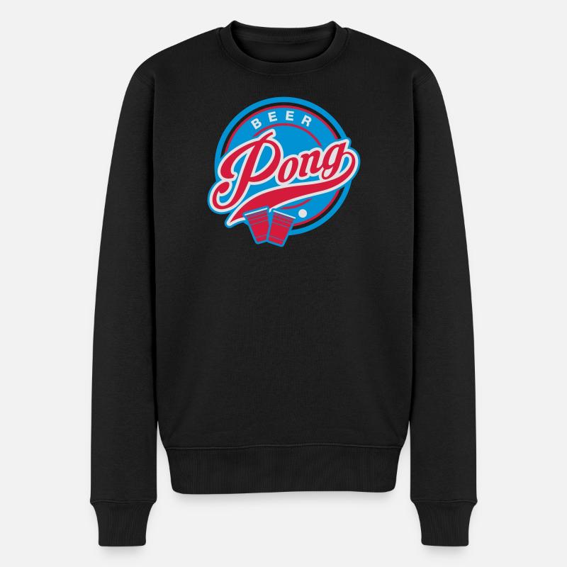 Beer Pong und Becher - Männer Premium Bio Pullover - Schwarz