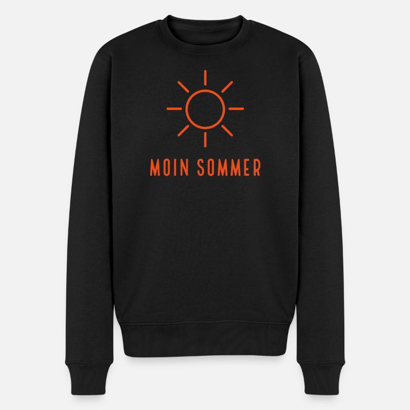 Lebendige Sommerenergie Sonnenlogo - Männer Premium Bio Pullover - Schwarz