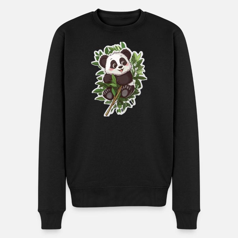 Ours panda mignon - Pull Premium bio Homme - noir