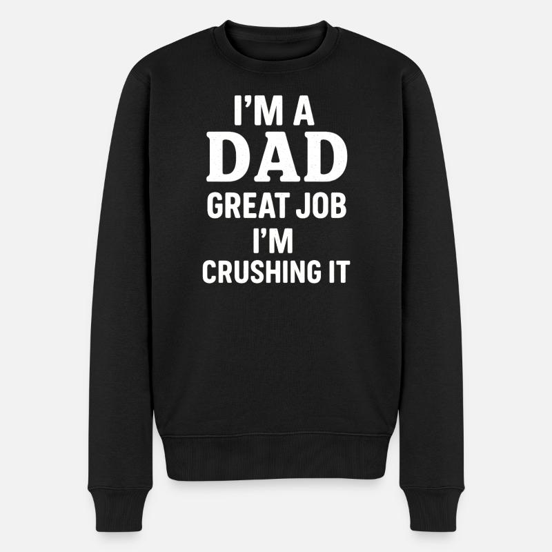 Stolzer Papa - zuverlässig und selbstbewusst - Männer Premium Bio Pullover - Schwarz