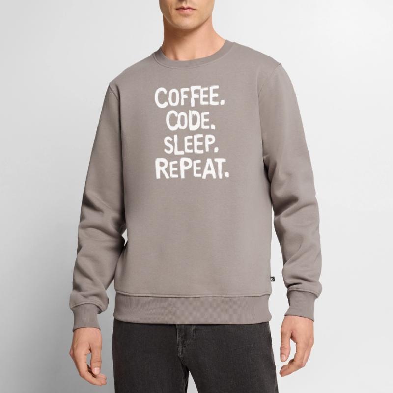 coffee code sleep - repeat programmer work Men's Premium Organic Jumper