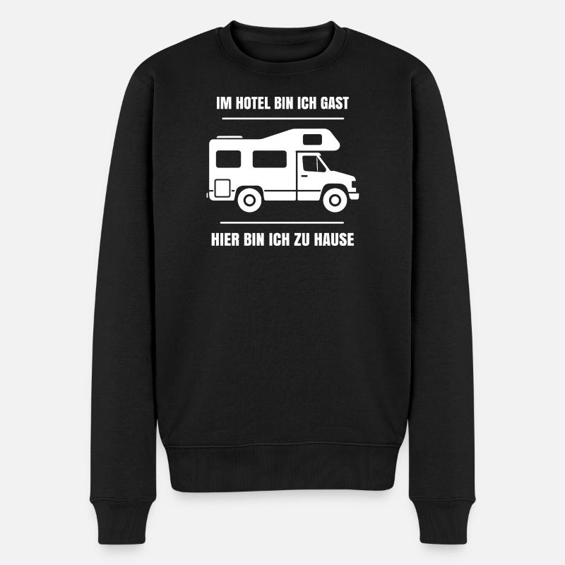 Cooler Dauercamper Spruch Wohnmobil Zuhause - Männer Premium Bio Pullover - Schwarz