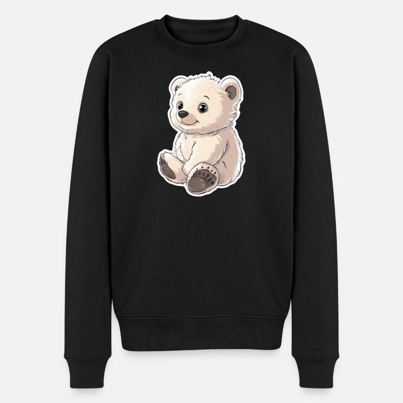 Polarbär Illustration – Arktisches Tiermotiv - Männer Premium Bio Pullover - Schwarz