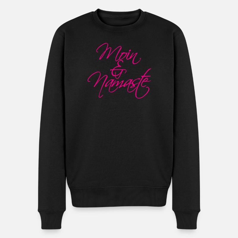 Moin & Namaste, magenta - Männer Premium Bio Pullover - Schwarz