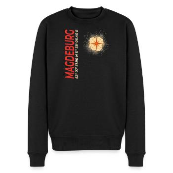 Magdeburg - Männer Premium Bio Pullover - Schwarz - Vorne - Nico (187cm)