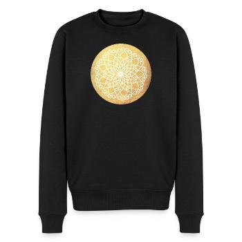 Ornement de Yoga Soleil Or Mandala Méditation Inde - Pull Premium bio Homme - noir - Devant - Nico (187cm)