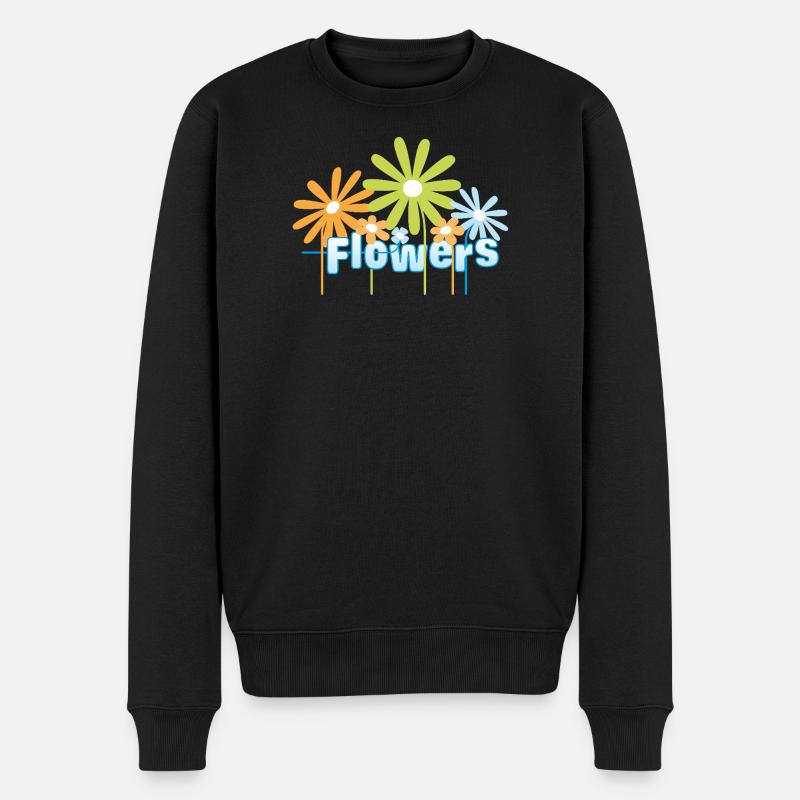 Blumen von Helfspawn - Männer Premium Bio Pullover - Schwarz