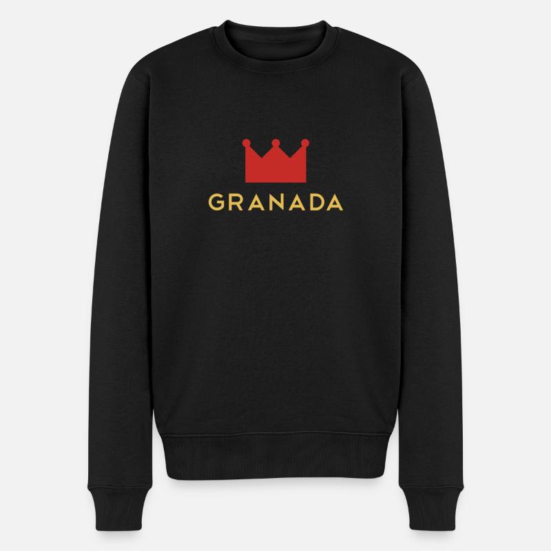 Modischer Granada Hoodie - Männer Premium Bio Pullover - Schwarz