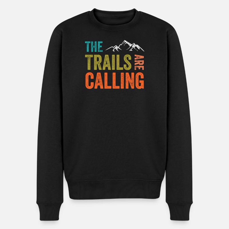Die Spuren rufen - Männer Premium Bio Pullover - Schwarz