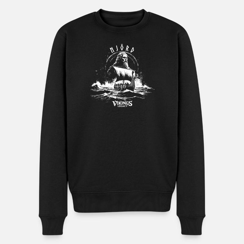 Njörd - der Wikinger Meeresgott - Männer Premium Bio Pullover - Schwarz