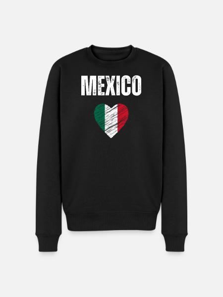 J’aime le Mexique, drapeau du Mexique - Pull Premium bio Homme - noir