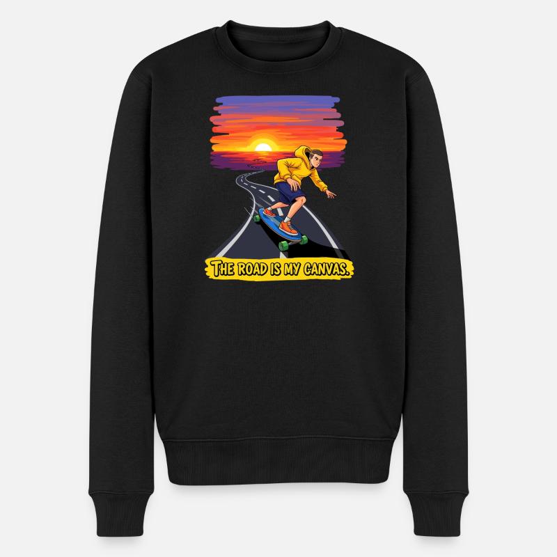 La route est ma toile - Pull Premium bio Homme - noir