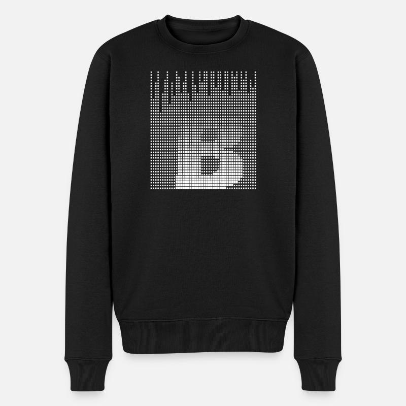 Futuristische Pixelkunst der Buchstabe A - Männer Premium Bio Pullover - Schwarz