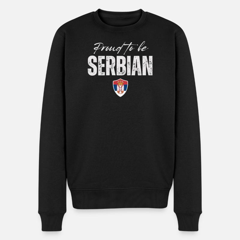 Serbe fier, fabriqué en Serbie - Pull Premium bio Homme - noir