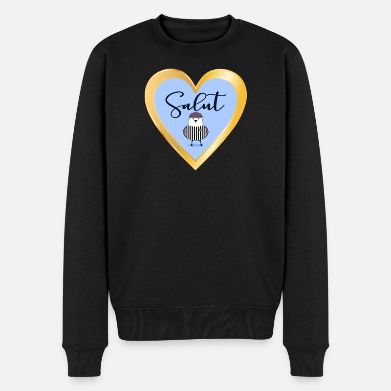 Möwensalut in Frankreich - Männer Premium Bio Pullover - Schwarz