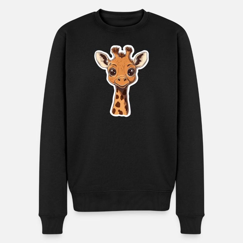Giraffe - Männer Premium Bio Pullover - Schwarz