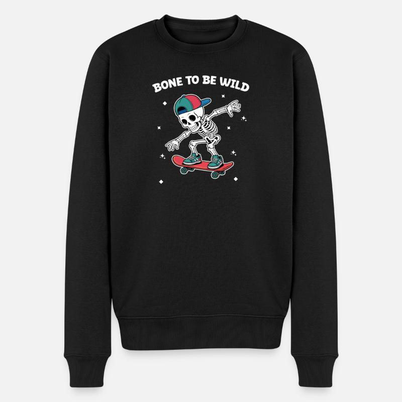 Skull Skeleton Skateboard Adventure - Pull Premium bio Homme - noir