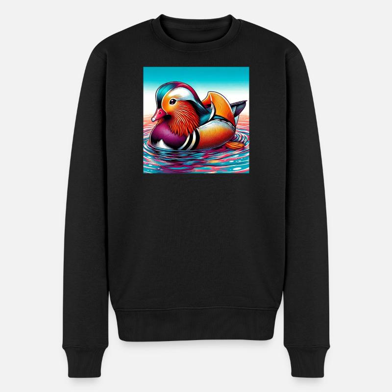 Canard mandarin - Pull Premium bio Homme - noir