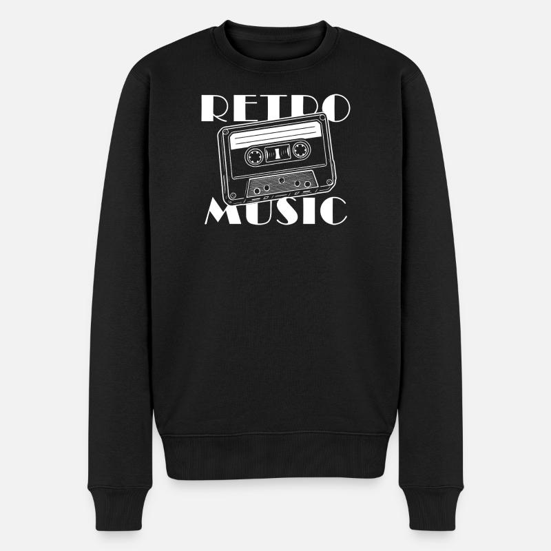 Retro Kassette Tape Musikdesign - Männer Premium Bio Pullover - Schwarz