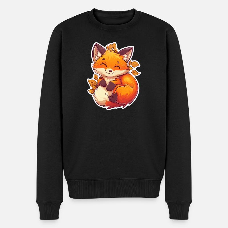 Fuchs - Männer Premium Bio Pullover - Schwarz