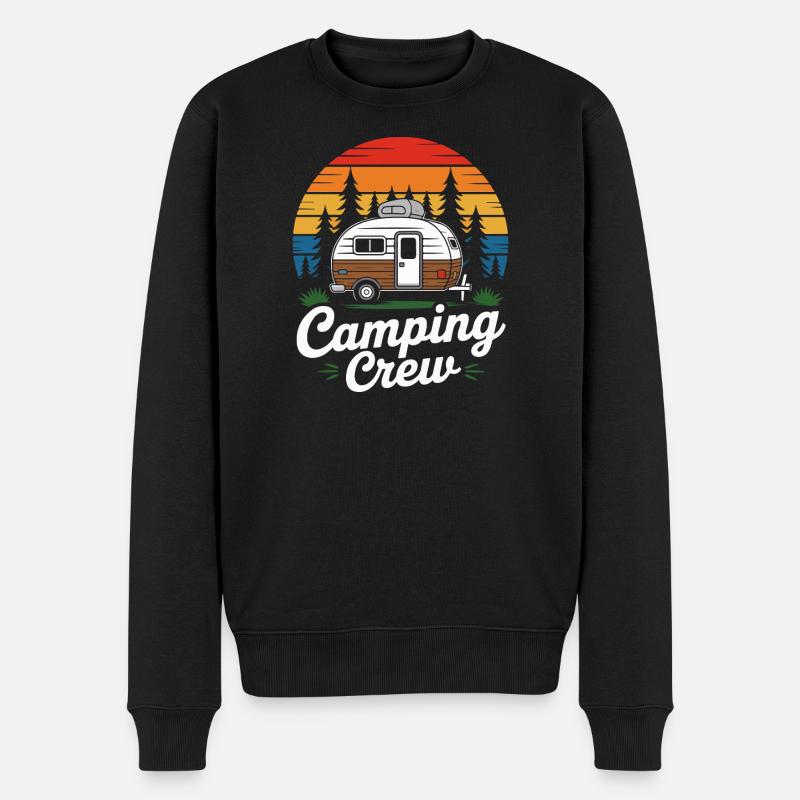 Caravane d’équipage de camping rétro - Pull Premium bio Homme - noir