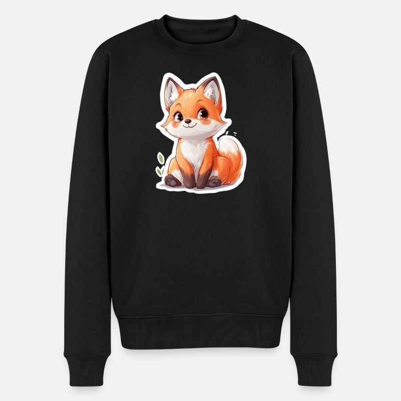 Fuchs - Männer Premium Bio Pullover - Schwarz