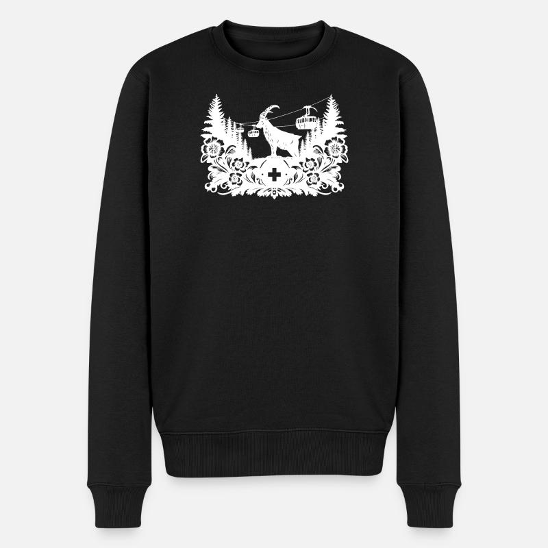 Steinbock_1_white_ - Pull Premium bio Homme - noir