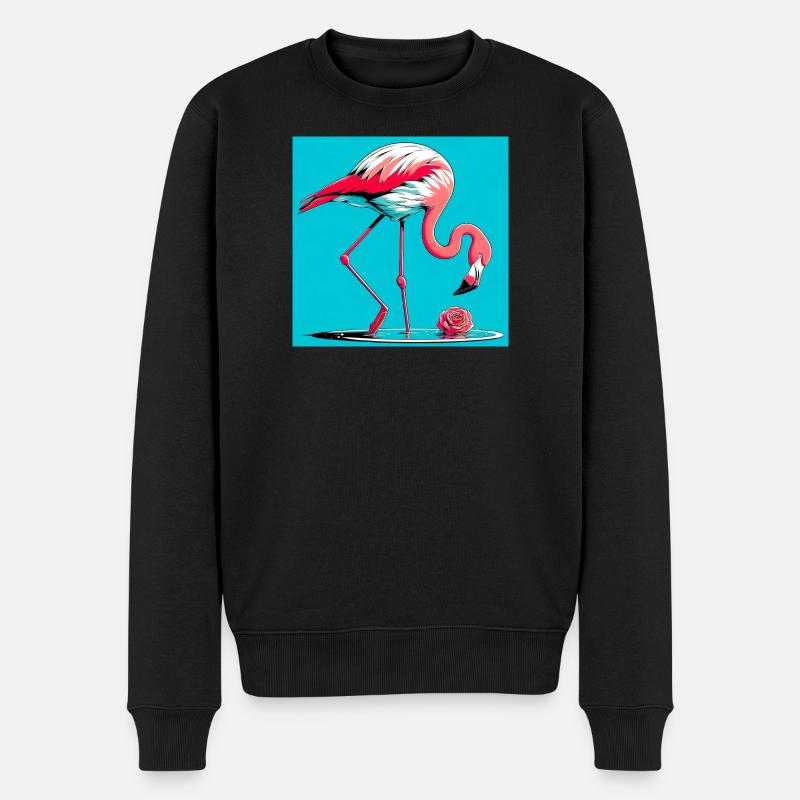 Flamingo - Männer Premium Bio Pullover - Schwarz