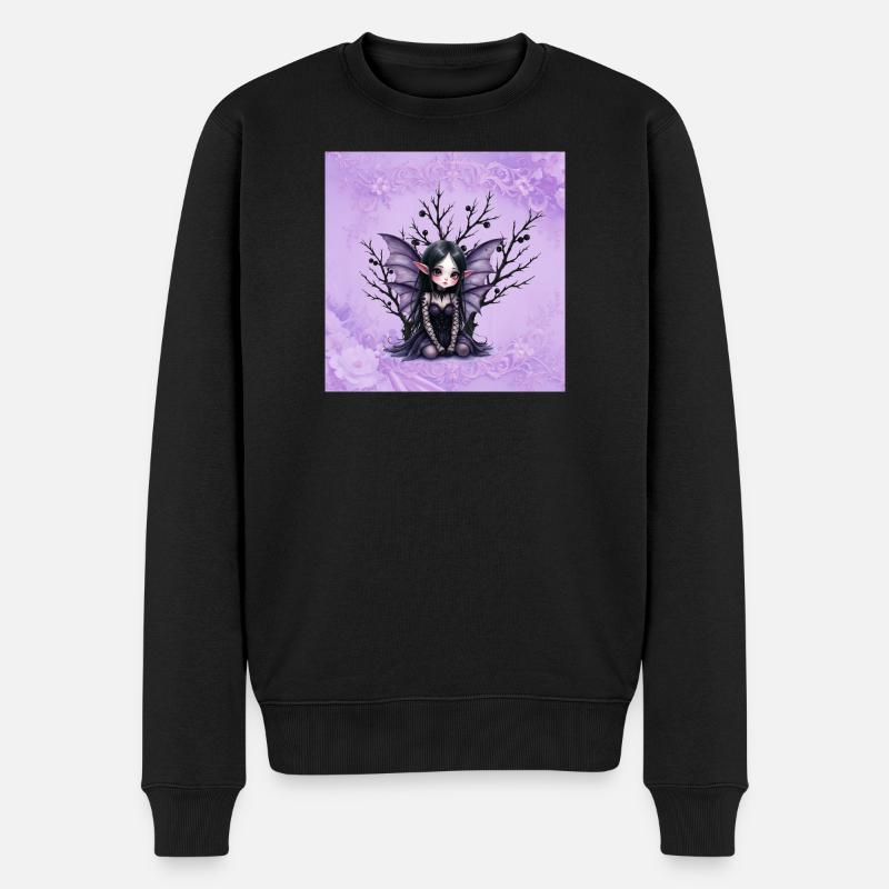 Vampire fée fille sur arbre sombre - Pull Premium bio Homme - noir