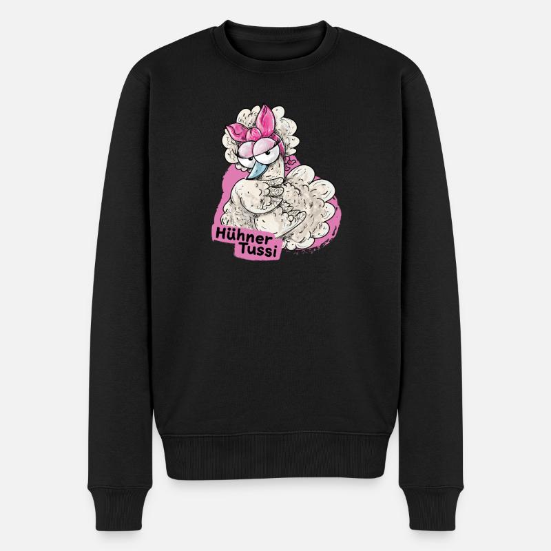 Hühner Girl - Männer Premium Bio Pullover - Schwarz