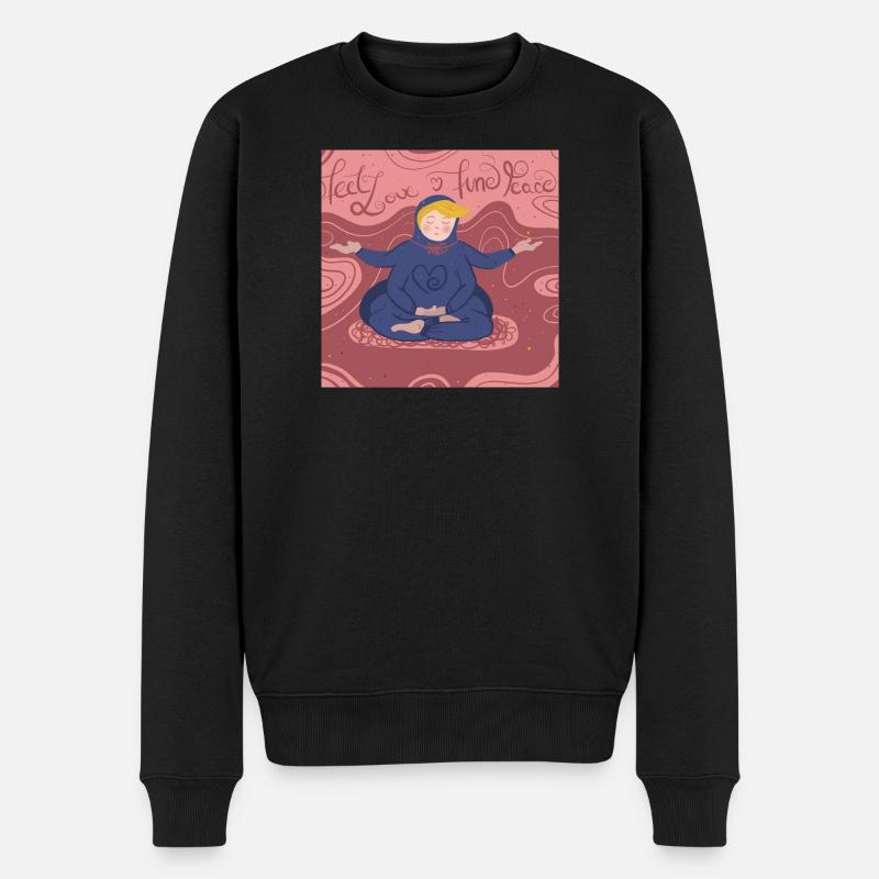 Feel love - Männer Premium Bio Pullover - Schwarz