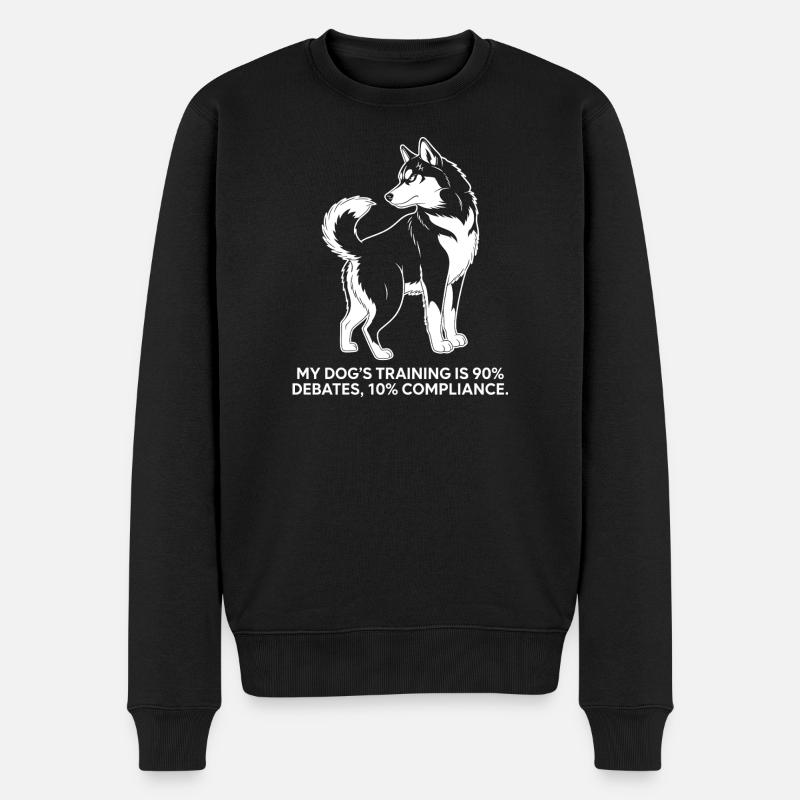 Debattierender Hund - Männer Premium Bio Pullover - Schwarz
