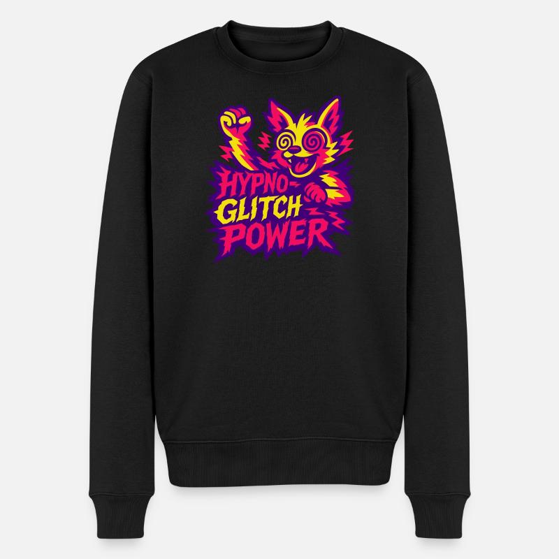 Hypno Glitch Power ! - Pull Premium bio Homme - noir