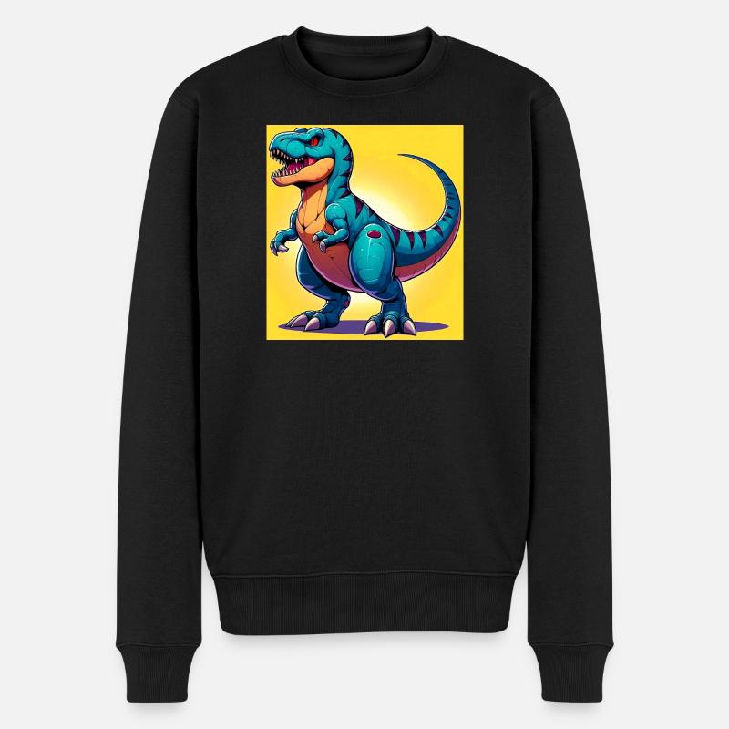 Dinosaurier - Männer Premium Bio Pullover - Schwarz
