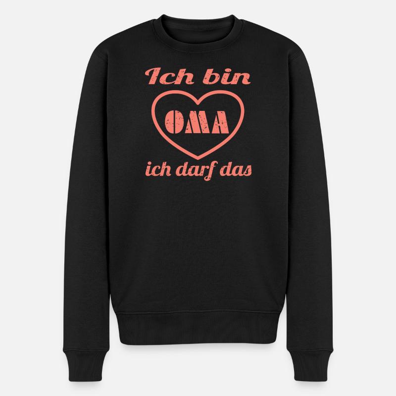 Herz Oma - Männer Premium Bio Pullover - Schwarz